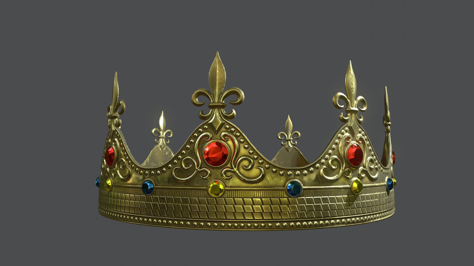 King Crown PBR Ready Low-poly 3D model_3