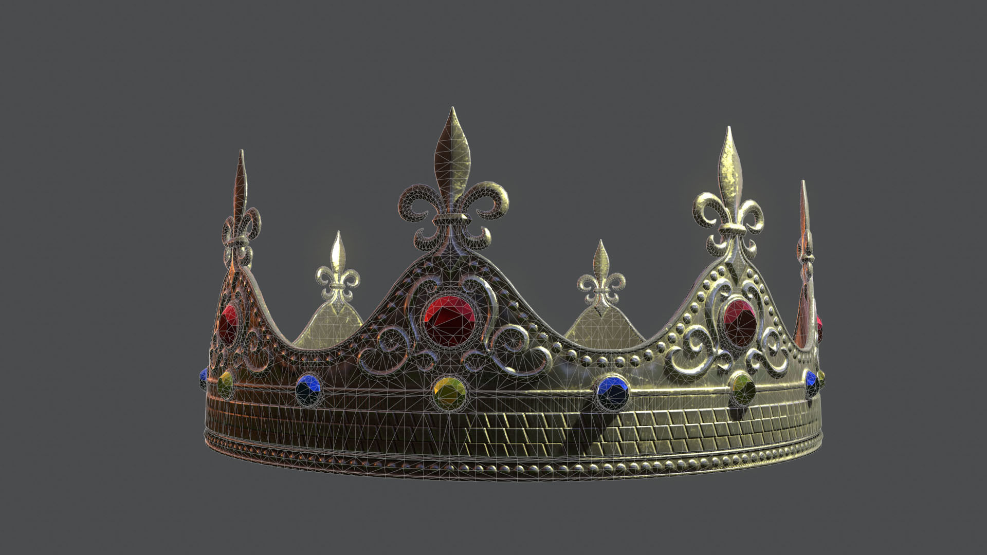 King Crown PBR Ready Low-poly 3D model_4