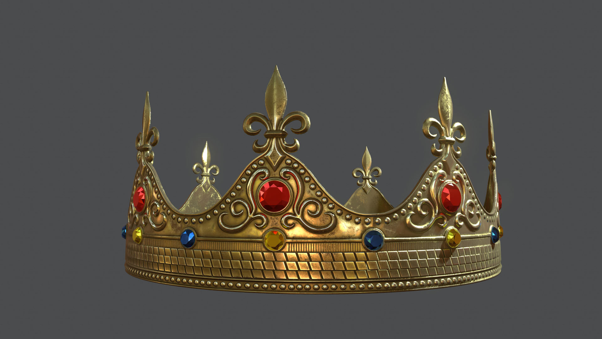 King Crown PBR Ready Low-poly 3D model_2