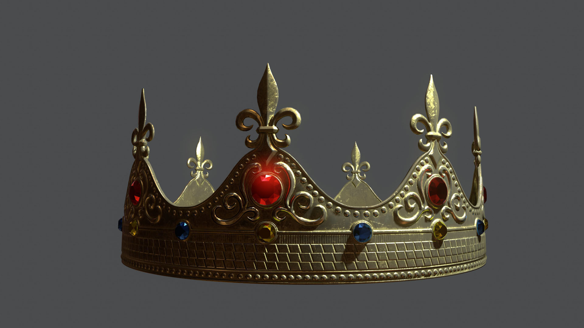 King Crown PBR Ready Low-poly 3D model_1