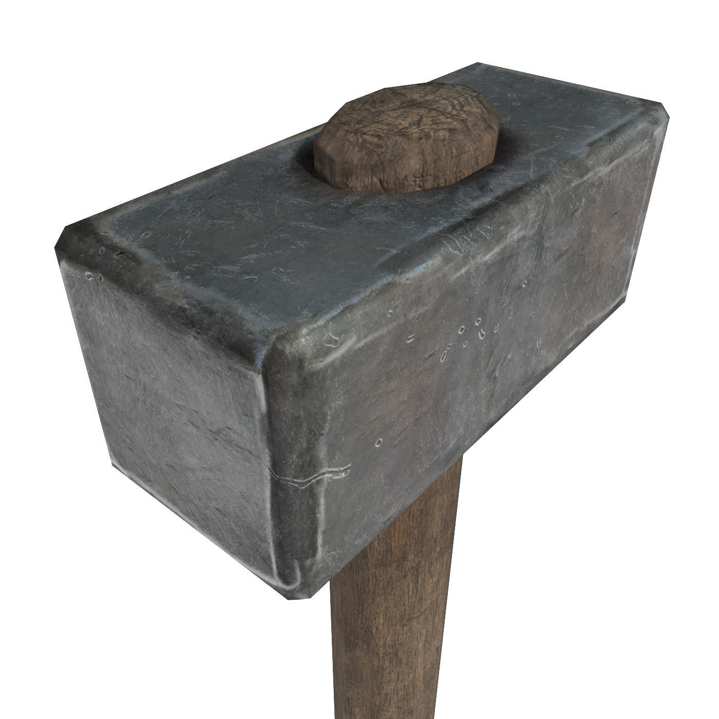 Anvil and Sledgehammer Low-poly 3D model_19
