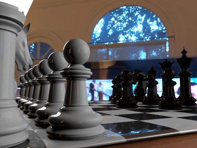 Chess 3D print model board 3D print model