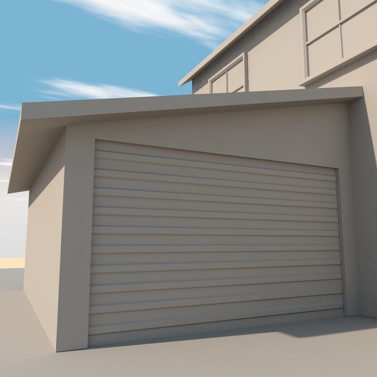 lowpoly Home house with porch Low-poly 3D model_5