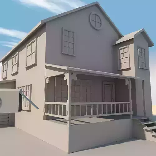 lowpoly Home house with porch