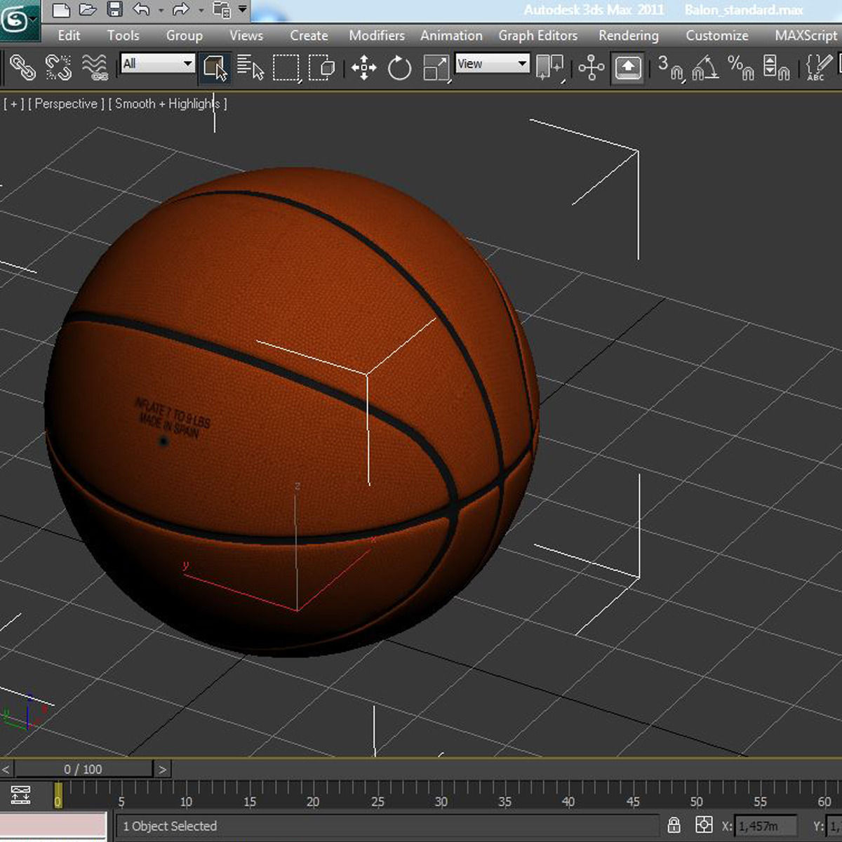 Orange basketball ball Low-poly 3D model_8