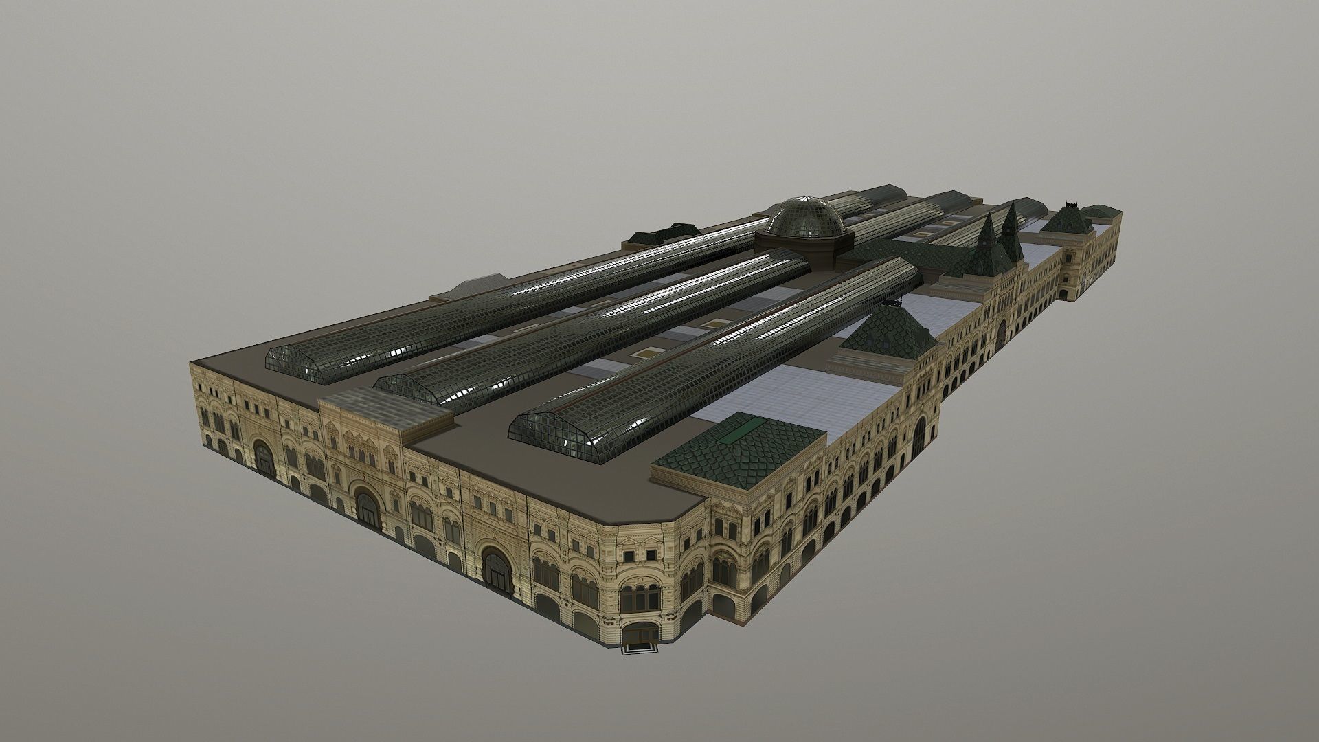 GUM Department Store - State Department Store Low-poly 3D model_4