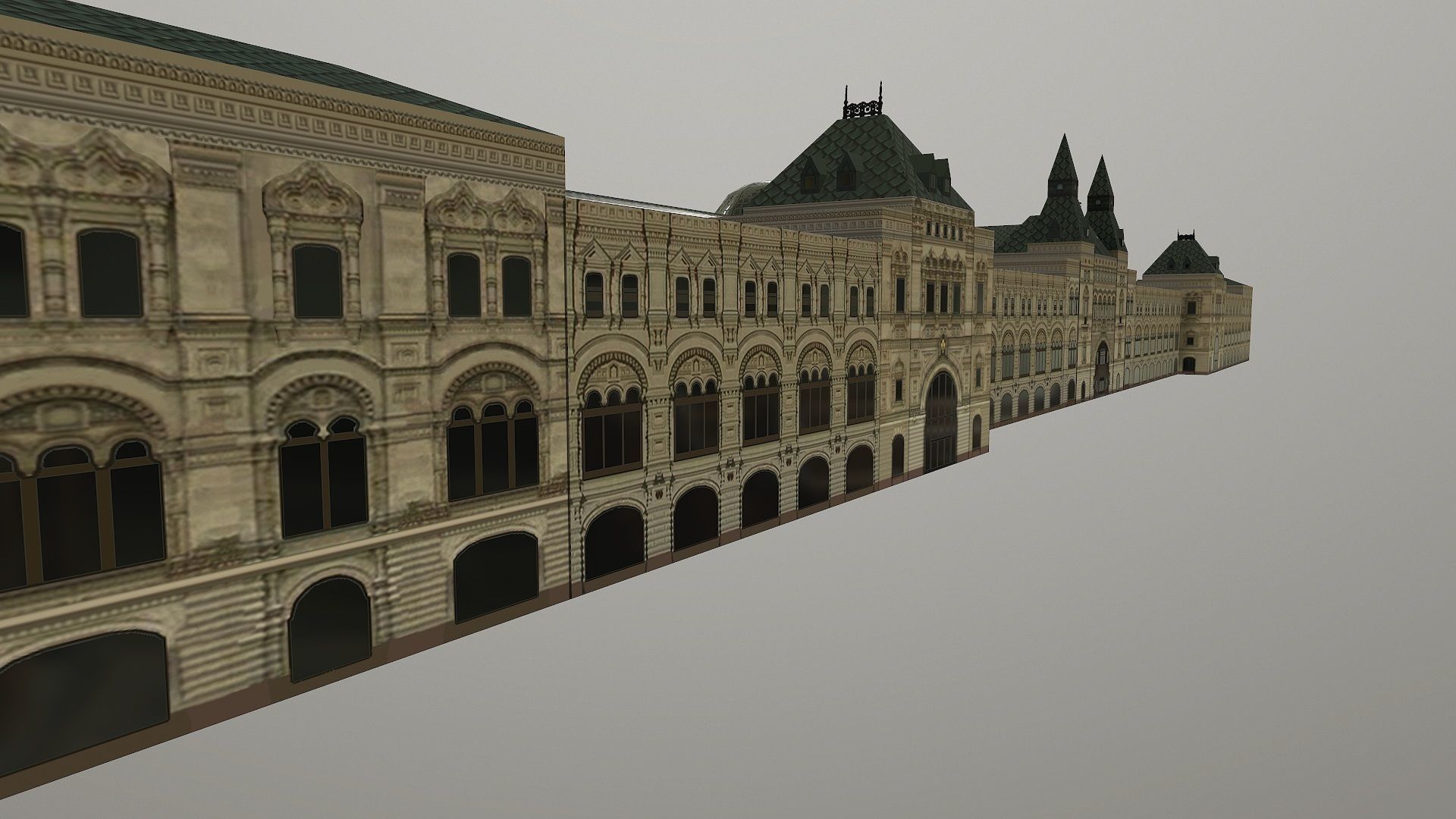 GUM Department Store - State Department Store Low-poly 3D model_3