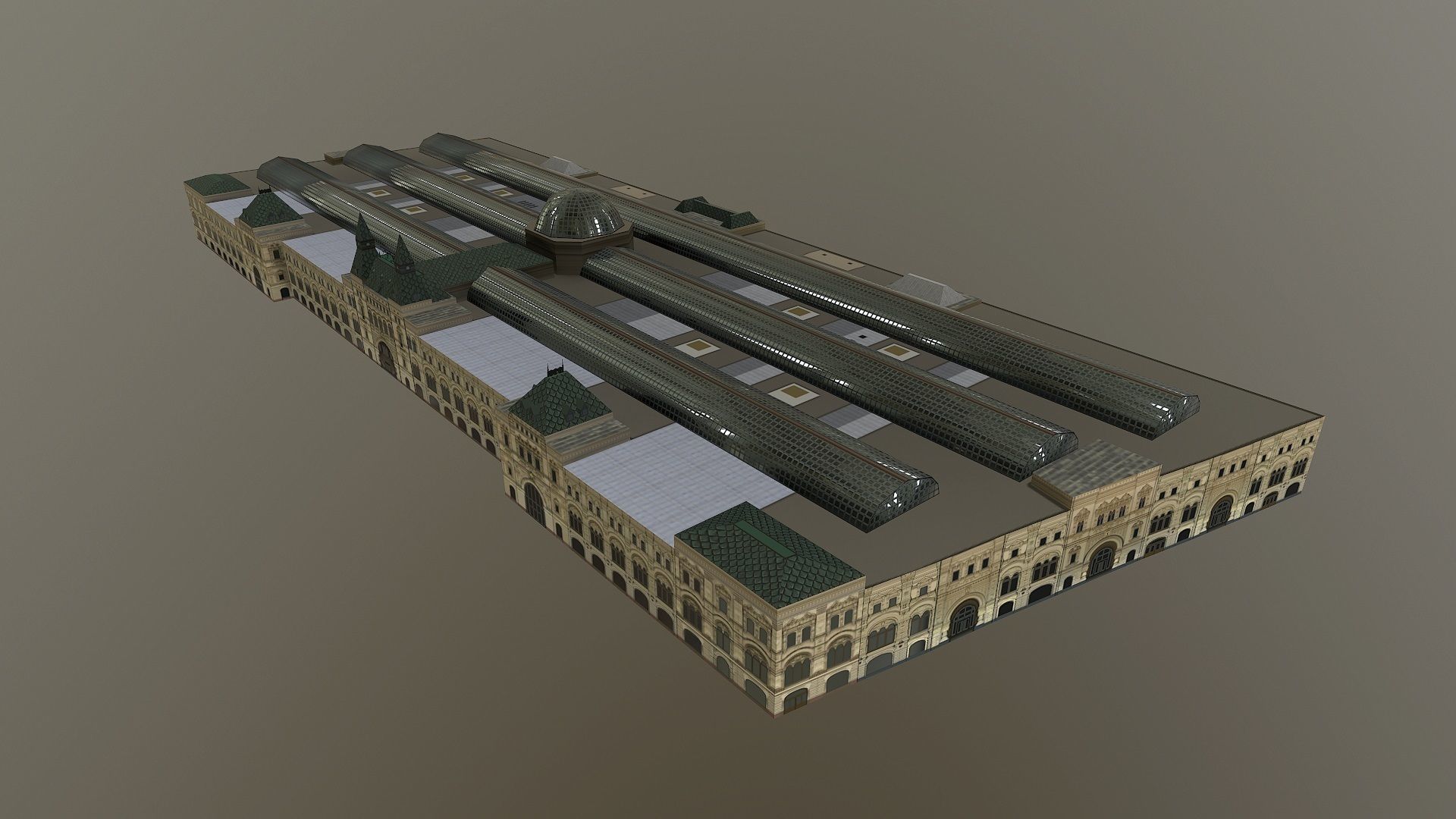 GUM Department Store - State Department Store Low-poly 3D model_2