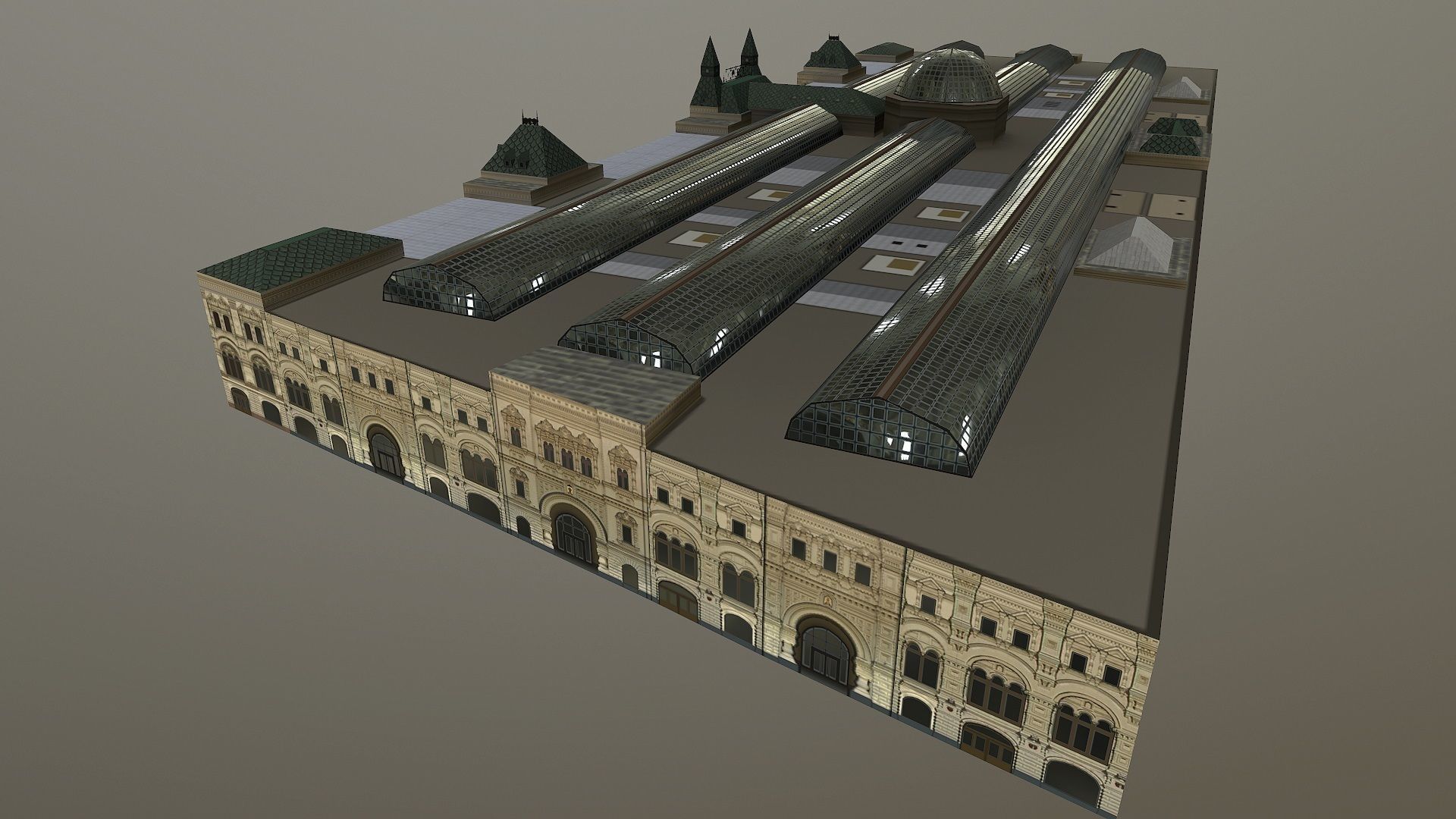 GUM Department Store - State Department Store Low-poly 3D model_1