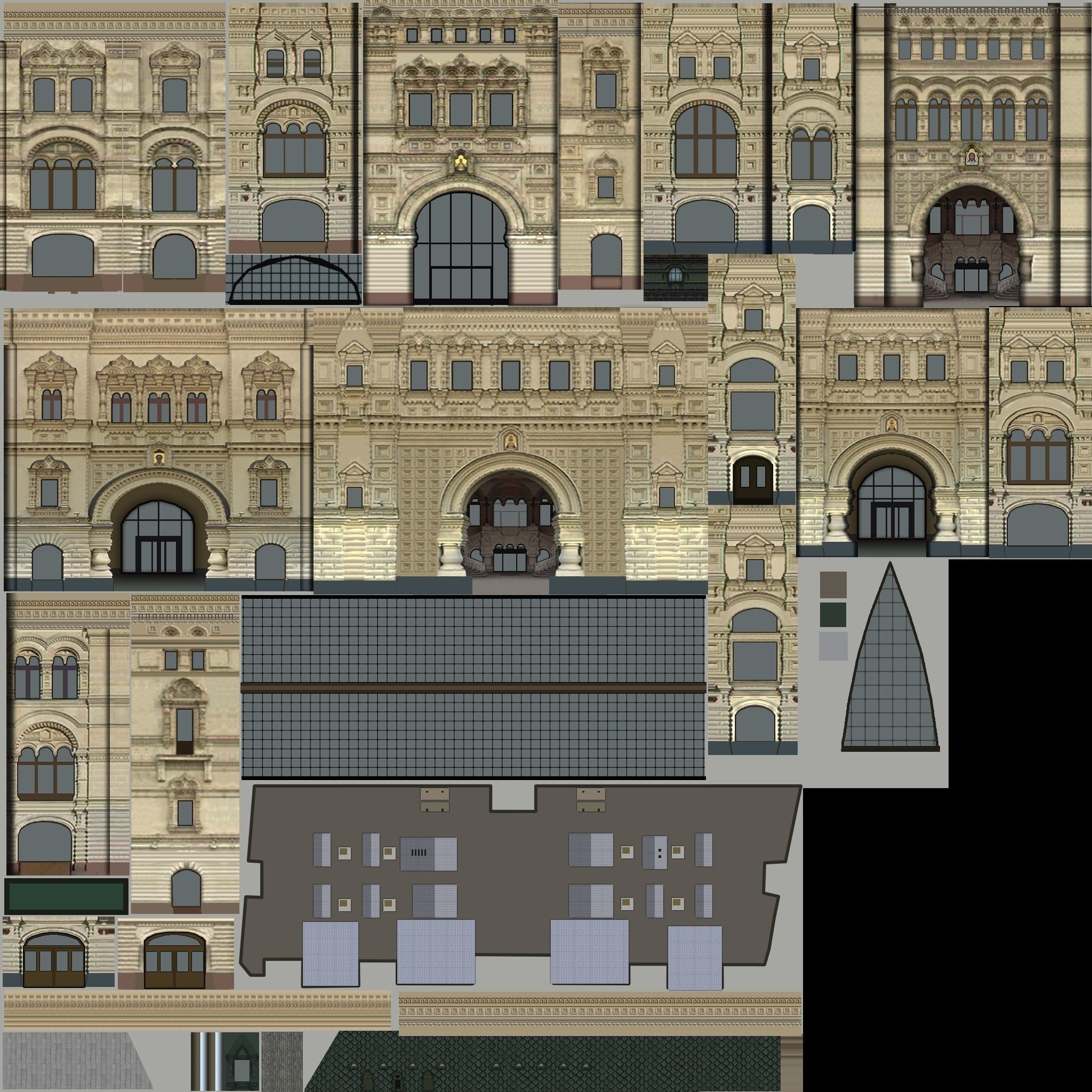 GUM Department Store - State Department Store Low-poly 3D model_7