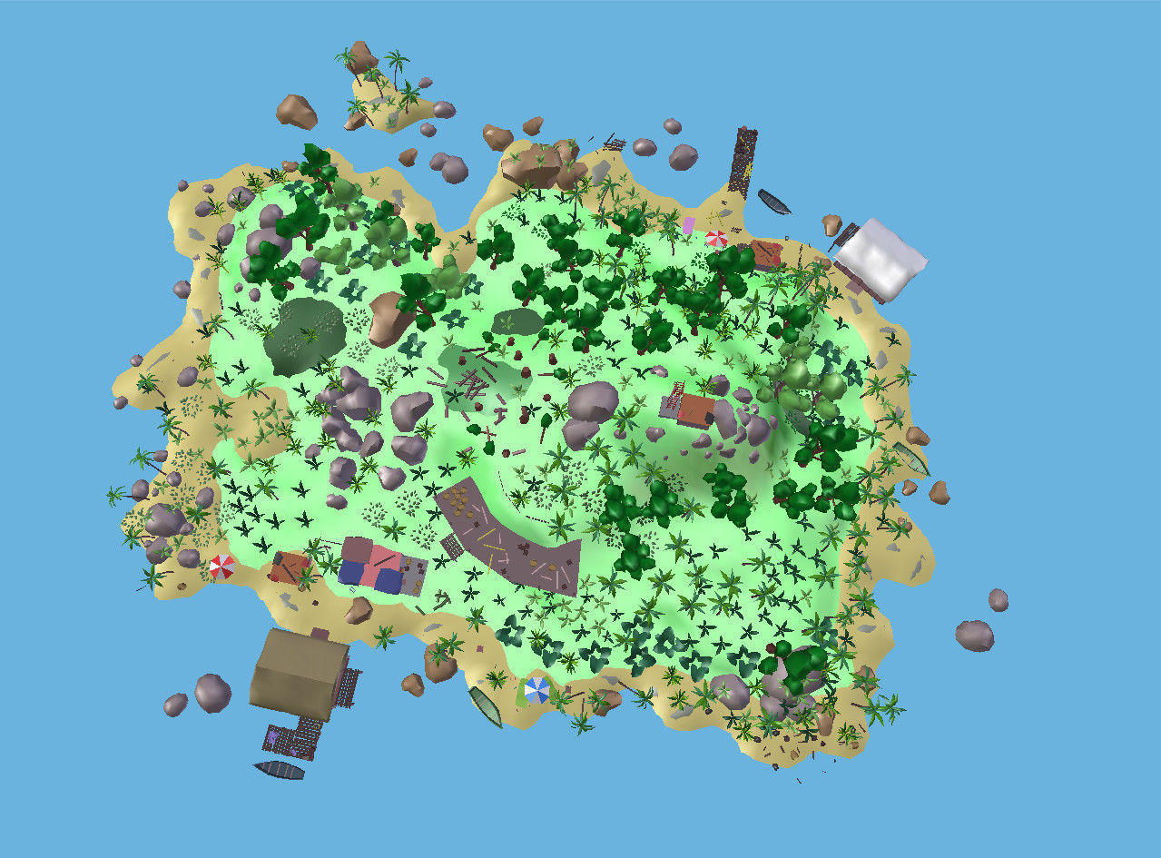 low poly cartoon tropical island scene Low-poly 3D model_10