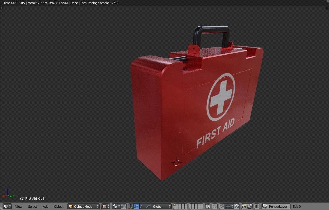 First Aid Medical Kit - Medkit - Safety and Emergency Equipment Low-poly 3D model_16