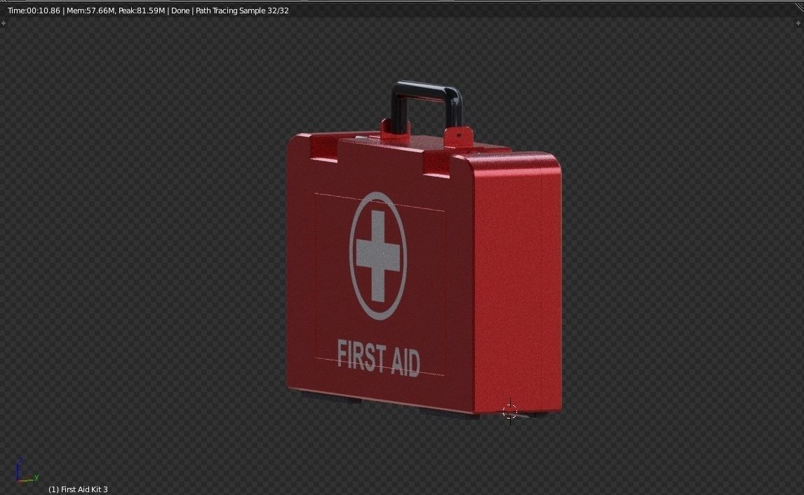 First Aid Medical Kit - Medkit - Safety and Emergency Equipment Low-poly 3D model_25