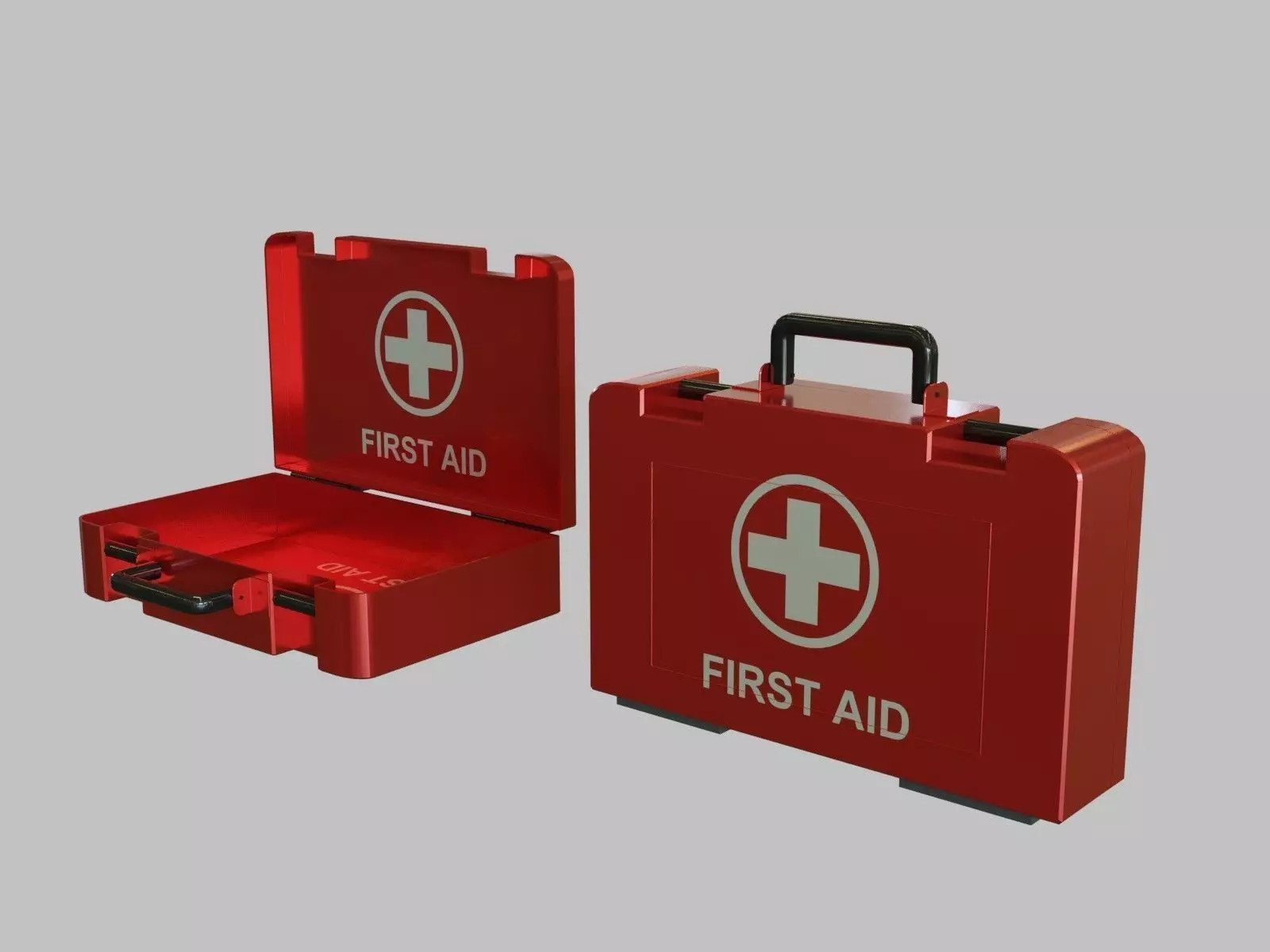 First Aid Medical Kit - Medkit - Safety and Emergency Equipment Low-poly 3D model_0