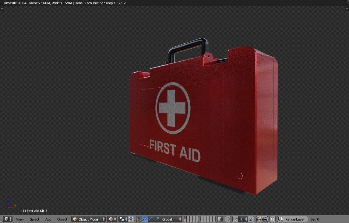 First Aid Medical Kit - Medkit - Safety and Emergency Equipment Low-poly 3D model_23