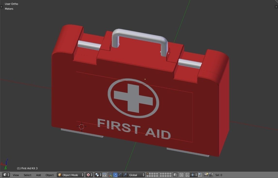 First Aid Medical Kit - Medkit - Safety and Emergency Equipment Low-poly 3D model_13
