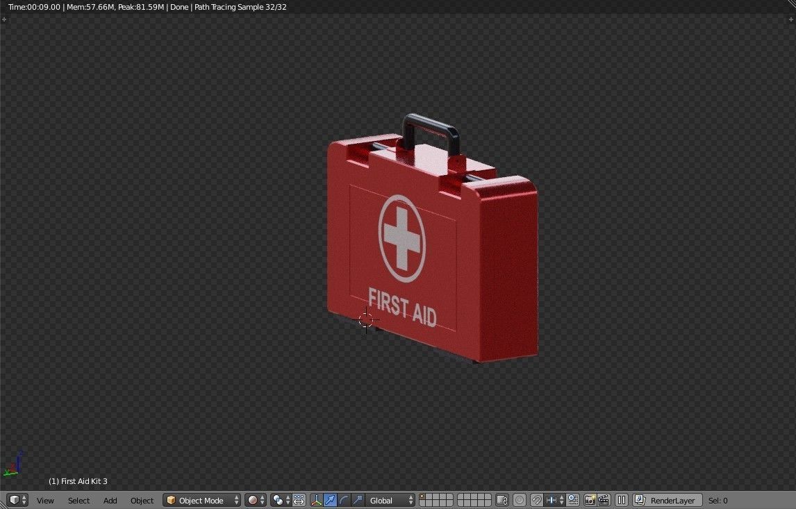 First Aid Medical Kit - Medkit - Safety and Emergency Equipment Low-poly 3D model_19