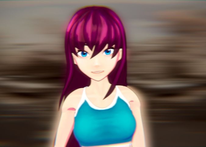 Anime girl Miyuki-chan Low-poly 3D model