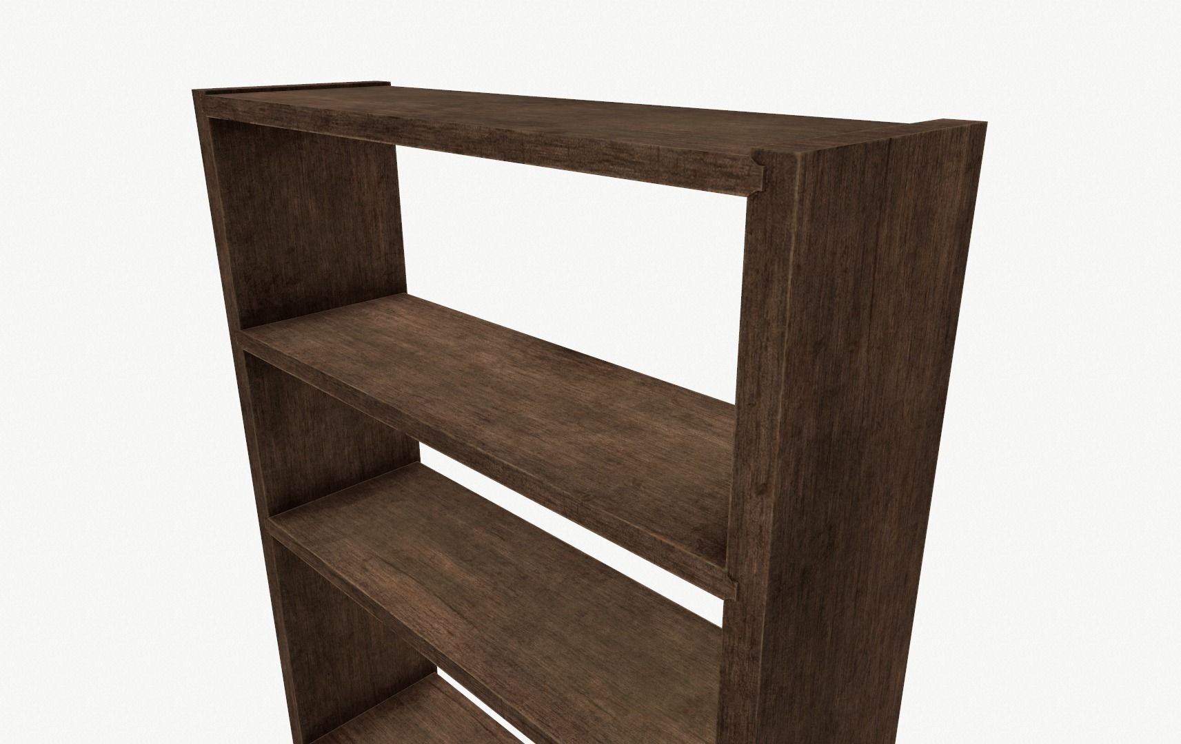 Wooden shelf Low-poly 3D model_5