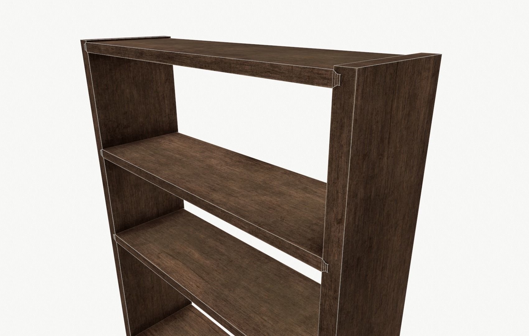 Wooden shelf Low-poly 3D model_4