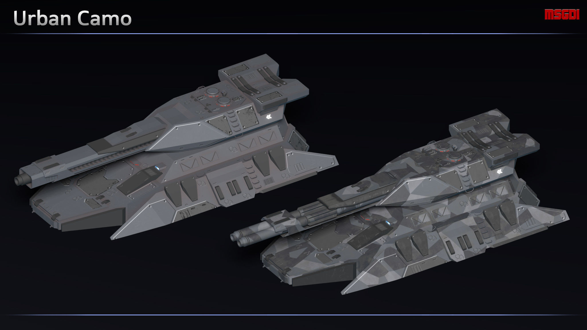 Scifi Scorpion Heavy Antigrav Tank Low-poly 3D model_5