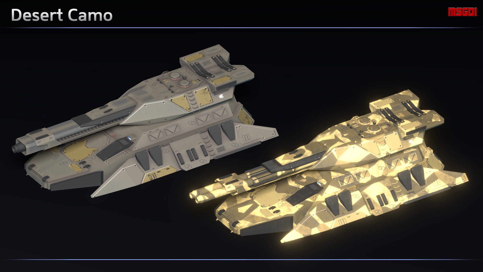 Scifi Scorpion Heavy Antigrav Tank Low-poly 3D model_7