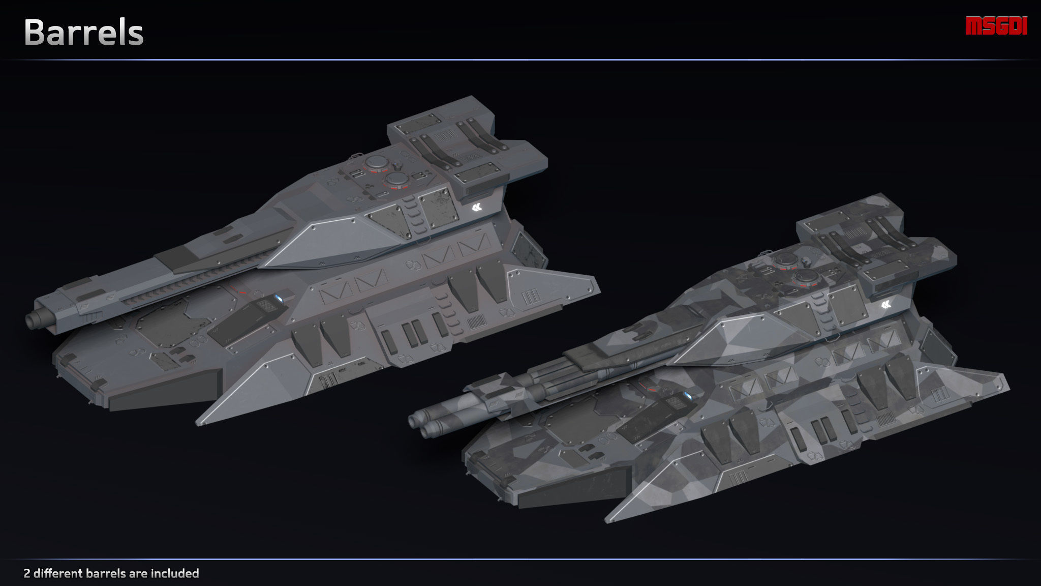 Scifi Scorpion Heavy Antigrav Tank Low-poly 3D model_2