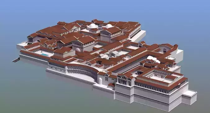 Ancient Palace Basic Low-poly 3D model