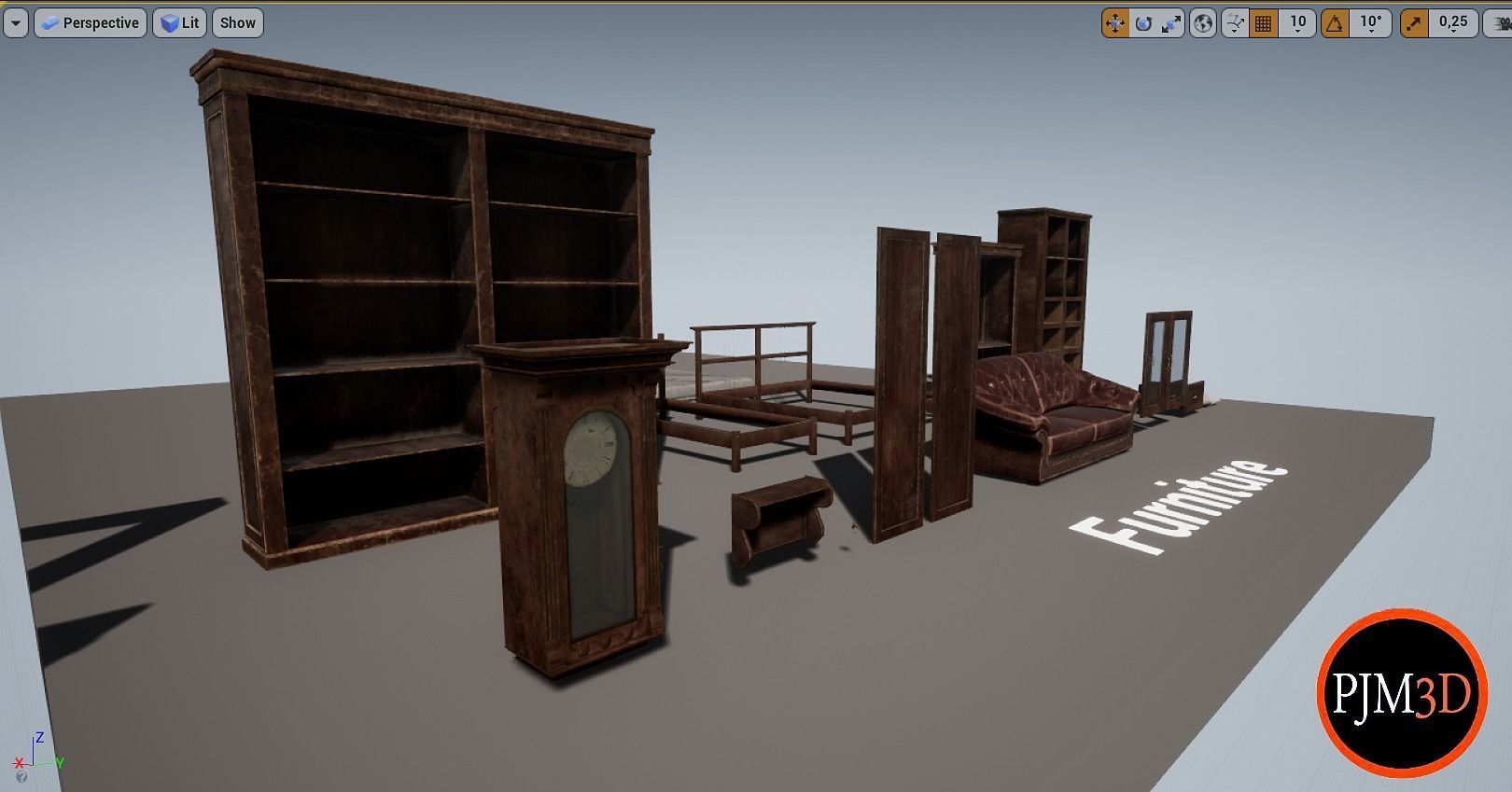 UE4 UE5 Abandoned wooden house modular V02Pro Updated 009 Low-poly 3D model_43