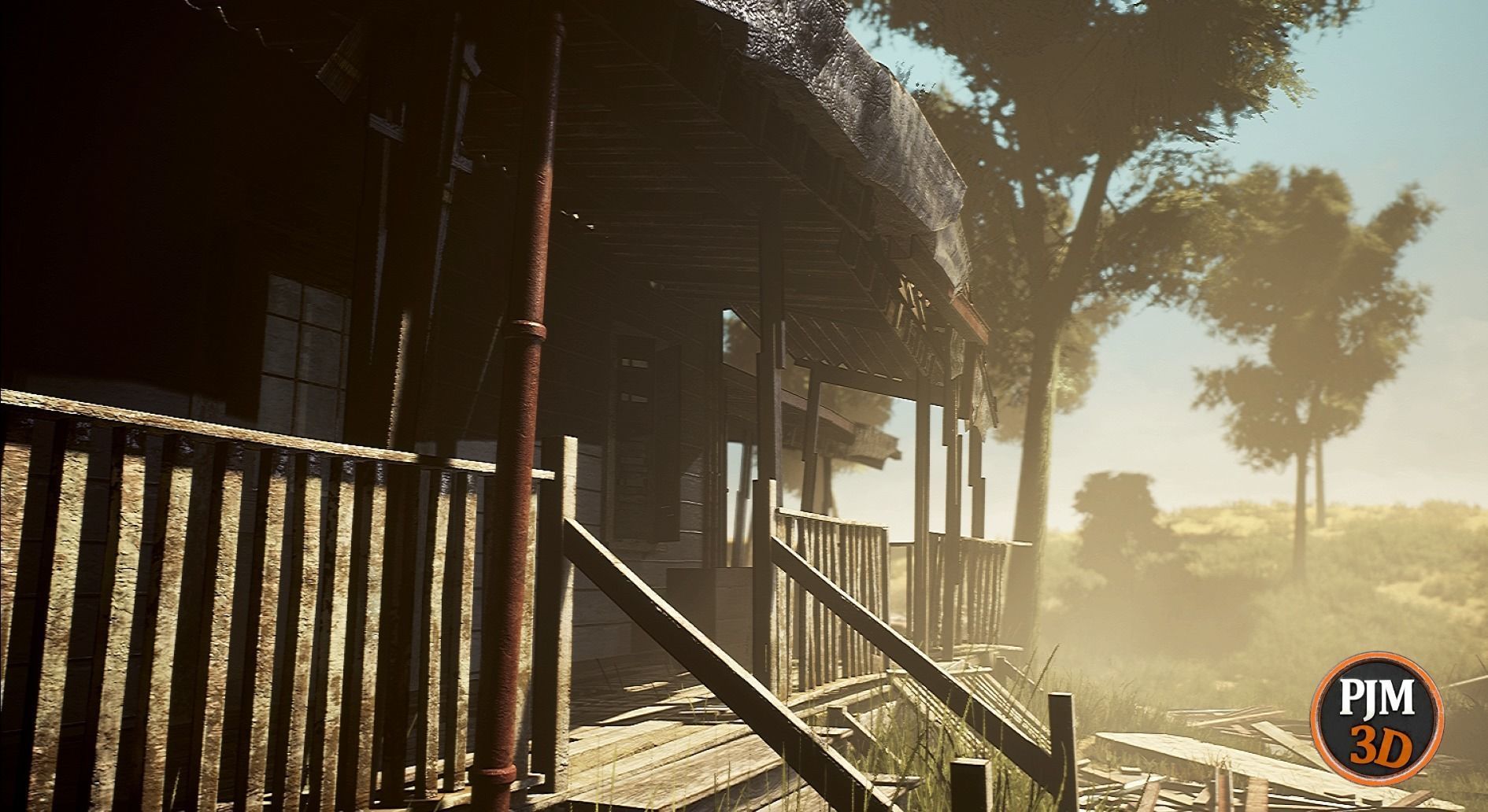 UE4 UE5 Abandoned wooden house modular V02Pro Updated 009 Low-poly 3D model_6