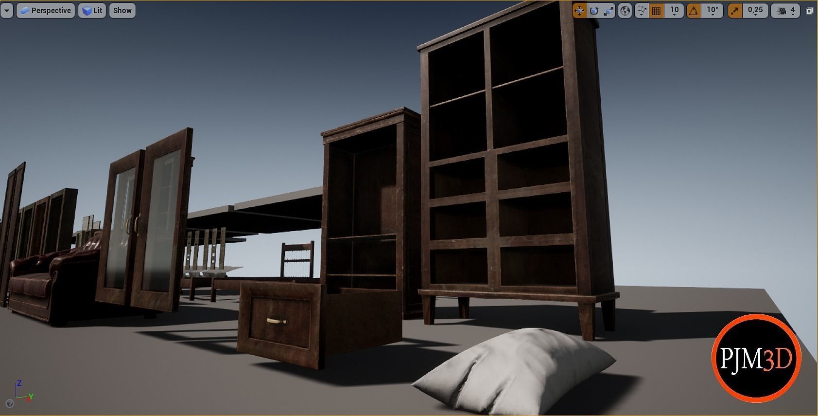 UE4 UE5 Abandoned wooden house modular V02Pro Updated 009 Low-poly 3D model_44