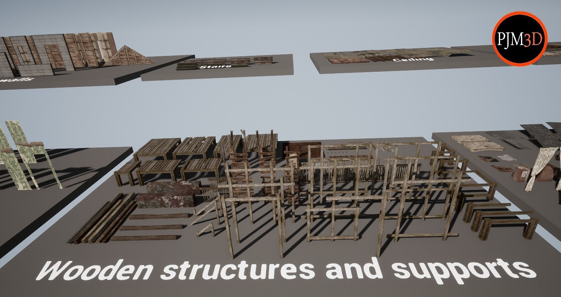 UE4 UE5 Abandoned wooden house modular V02Pro Updated 009 Low-poly 3D model_42