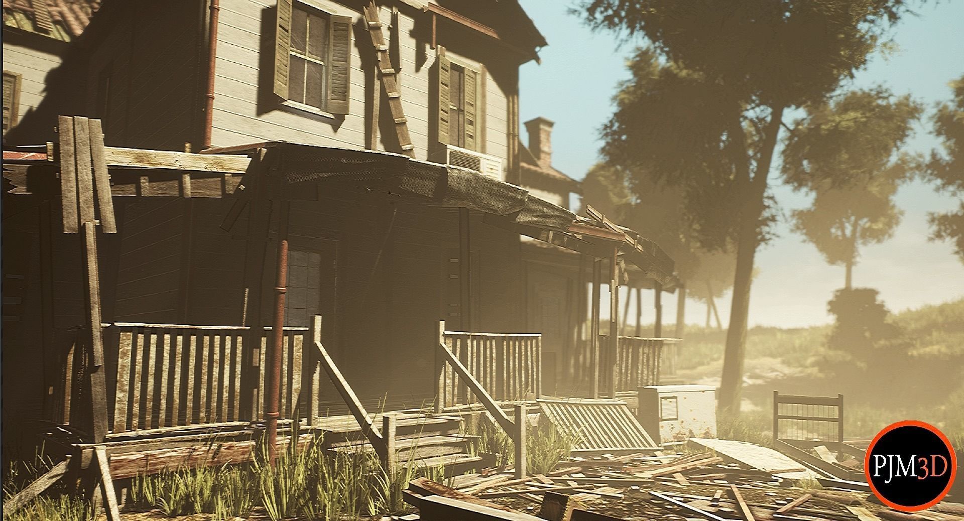 UE4 UE5 Abandoned wooden house modular V02Pro Updated 009 Low-poly 3D model_3