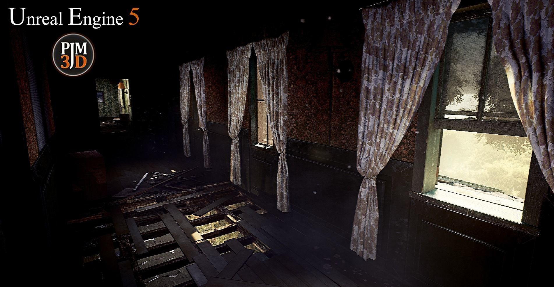 UE4 UE5 Abandoned wooden house modular V02Pro Updated 009 Low-poly 3D model_21