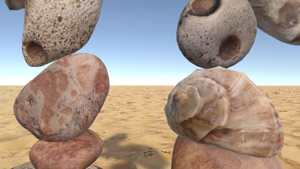 Beach Rocks and Shells Low-poly 3D model_8