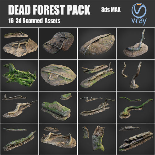 dead forest asset bundle pack Low-poly 3D model
