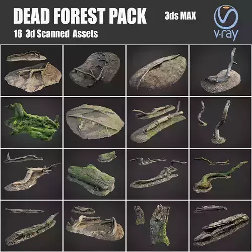 dead forest asset bundle pack Low-poly 3D model