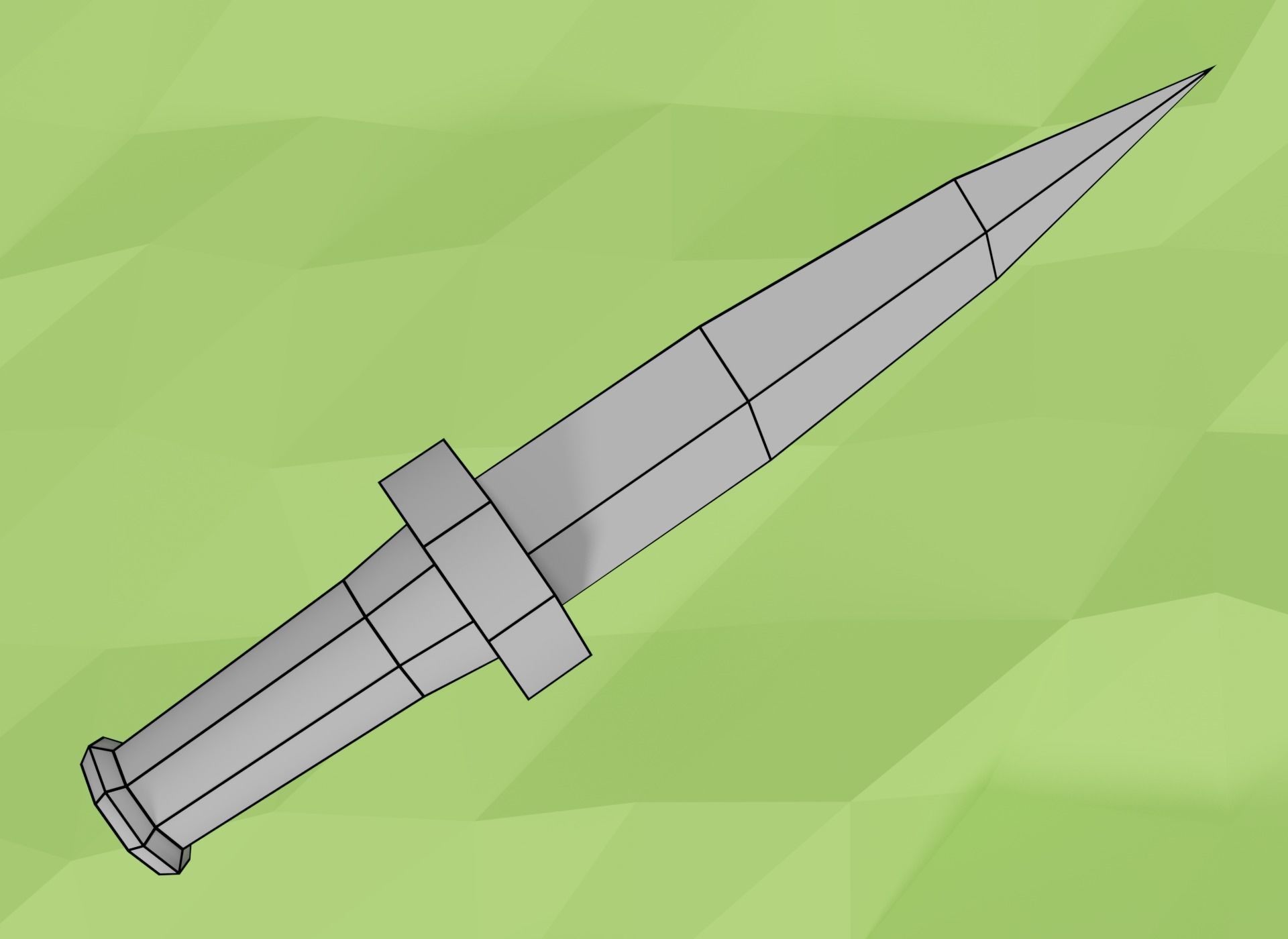 Cartoon Dagger Free low-poly 3D model_4