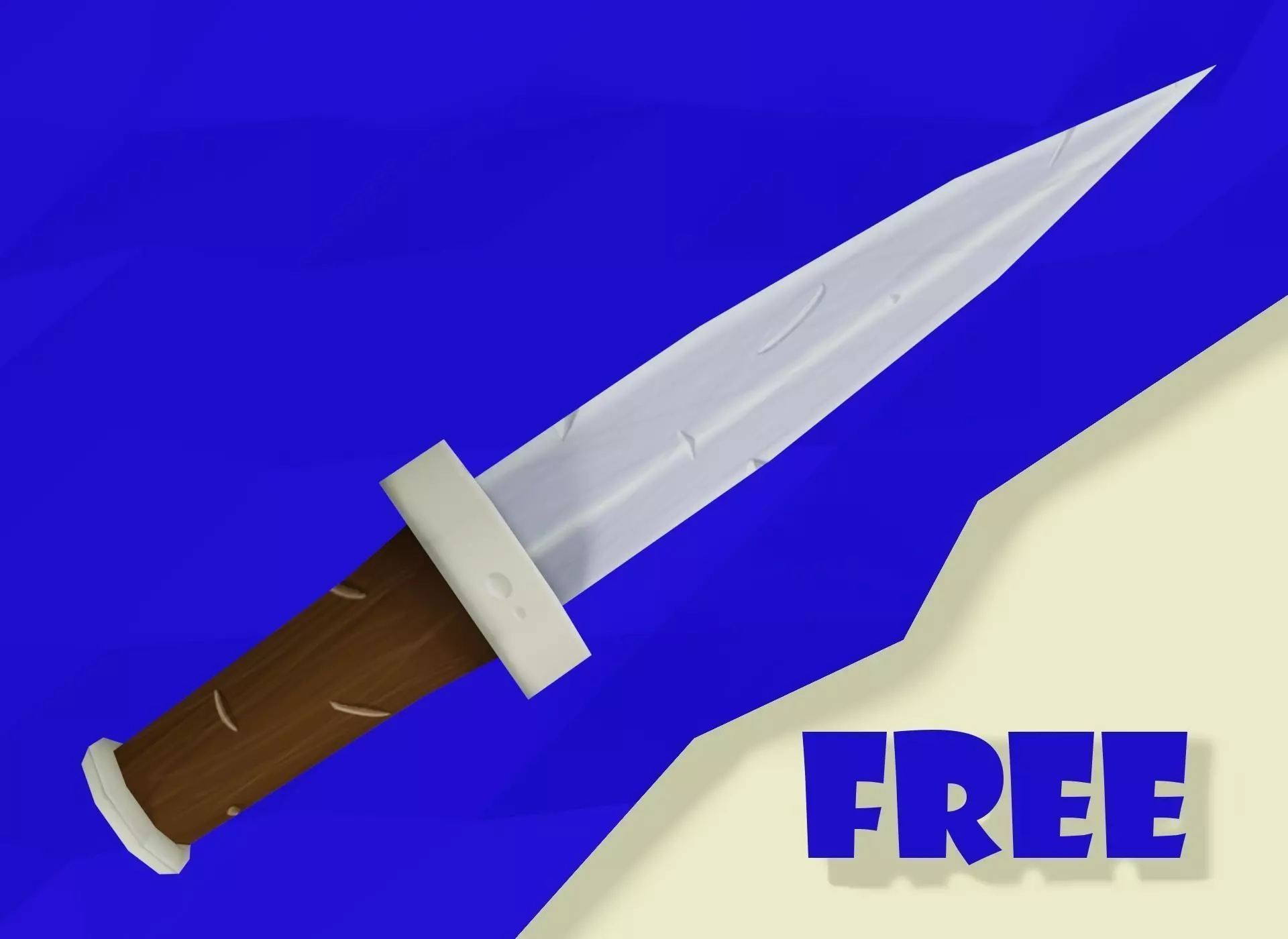 Cartoon Dagger Free low-poly 3D model_0
