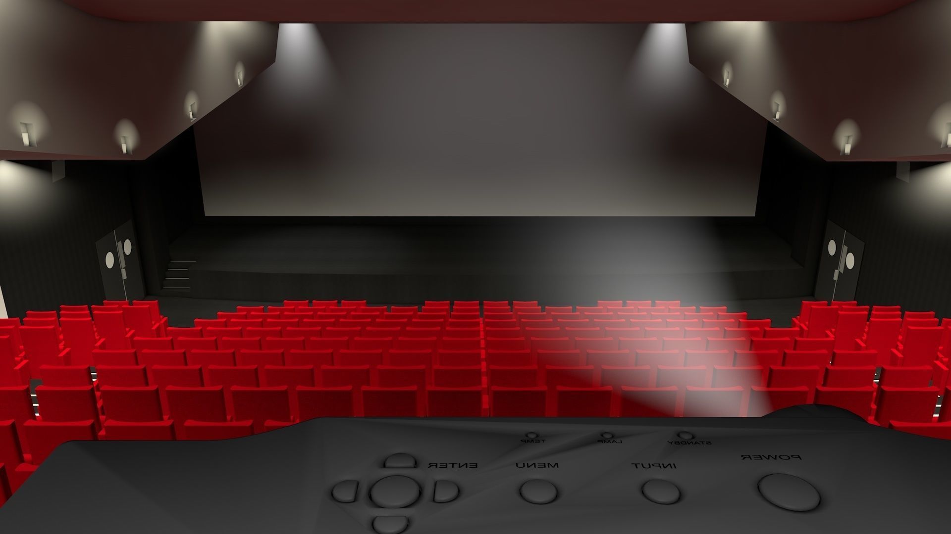 Movie theater interior 3D model_3