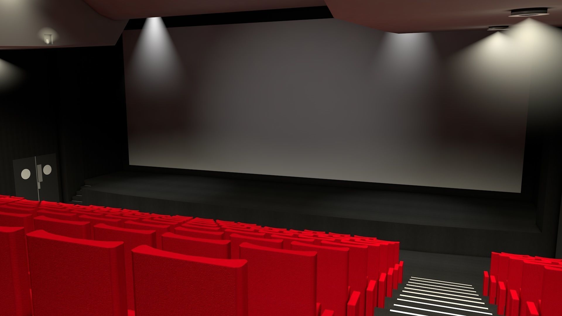 Movie theater interior 3D model_2