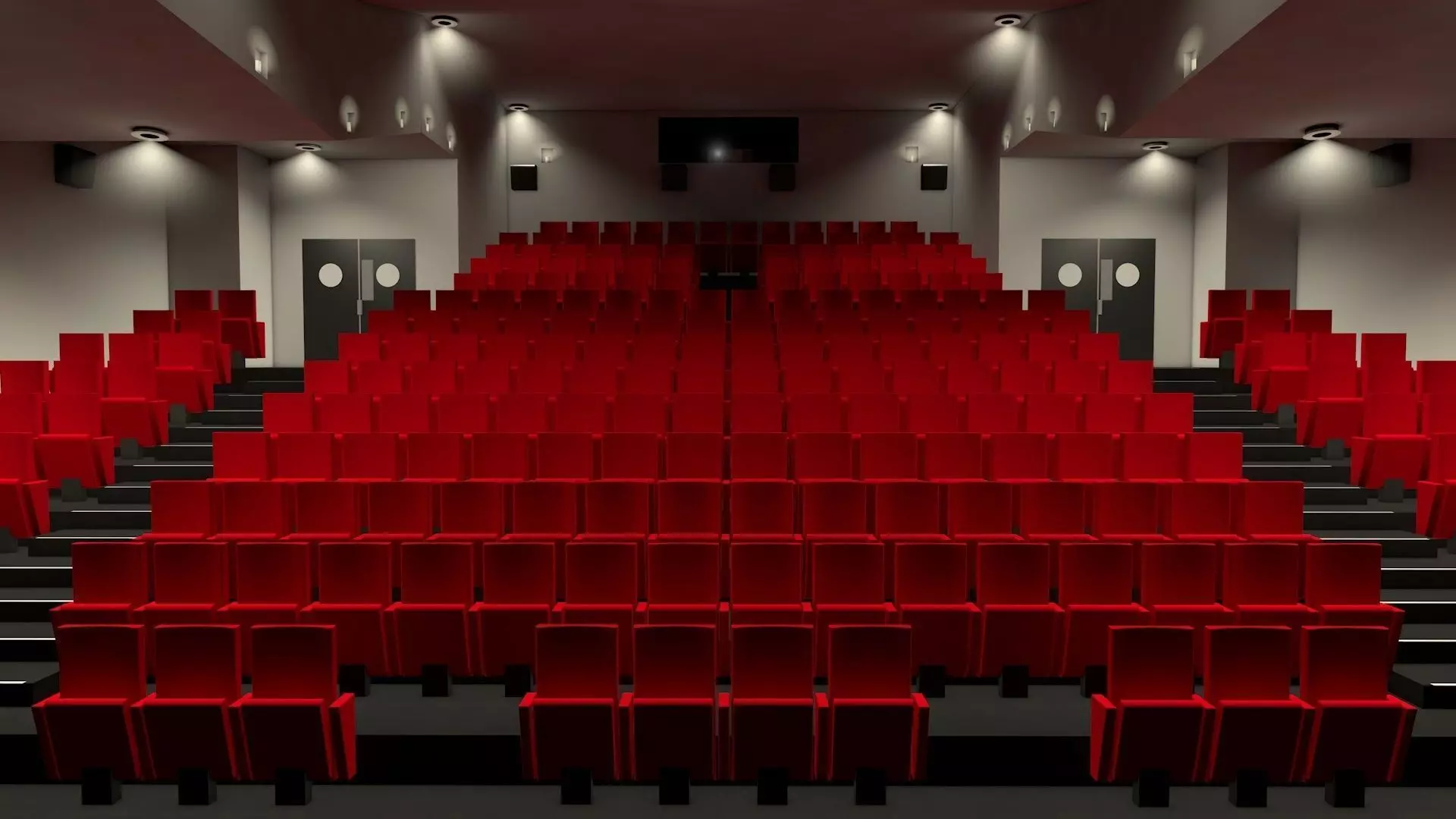 Movie theater interior 3D model_0