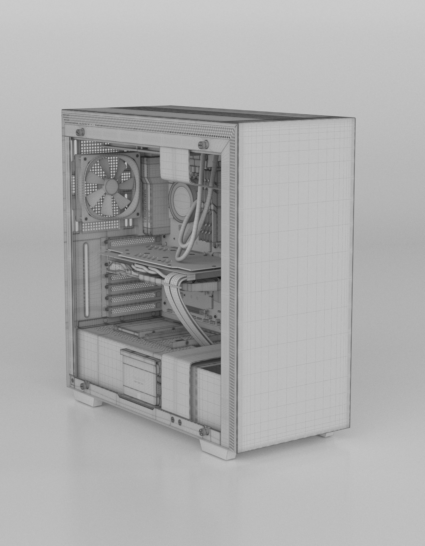 NZXT H700 i PC desktop  3D model_3