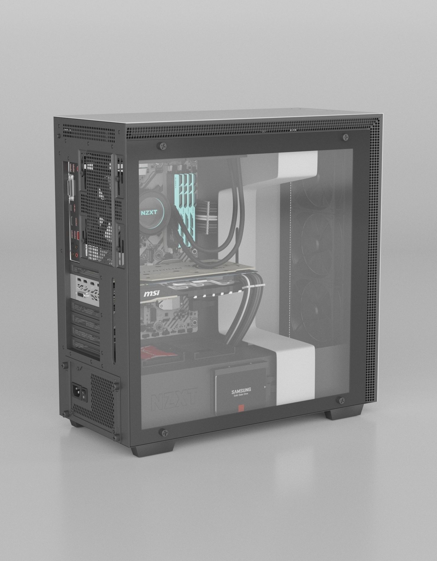 NZXT H700 i PC desktop  3D model_4
