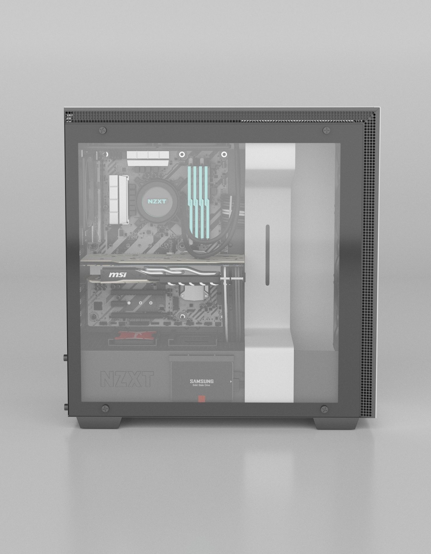 NZXT H700 i PC desktop  3D model_0