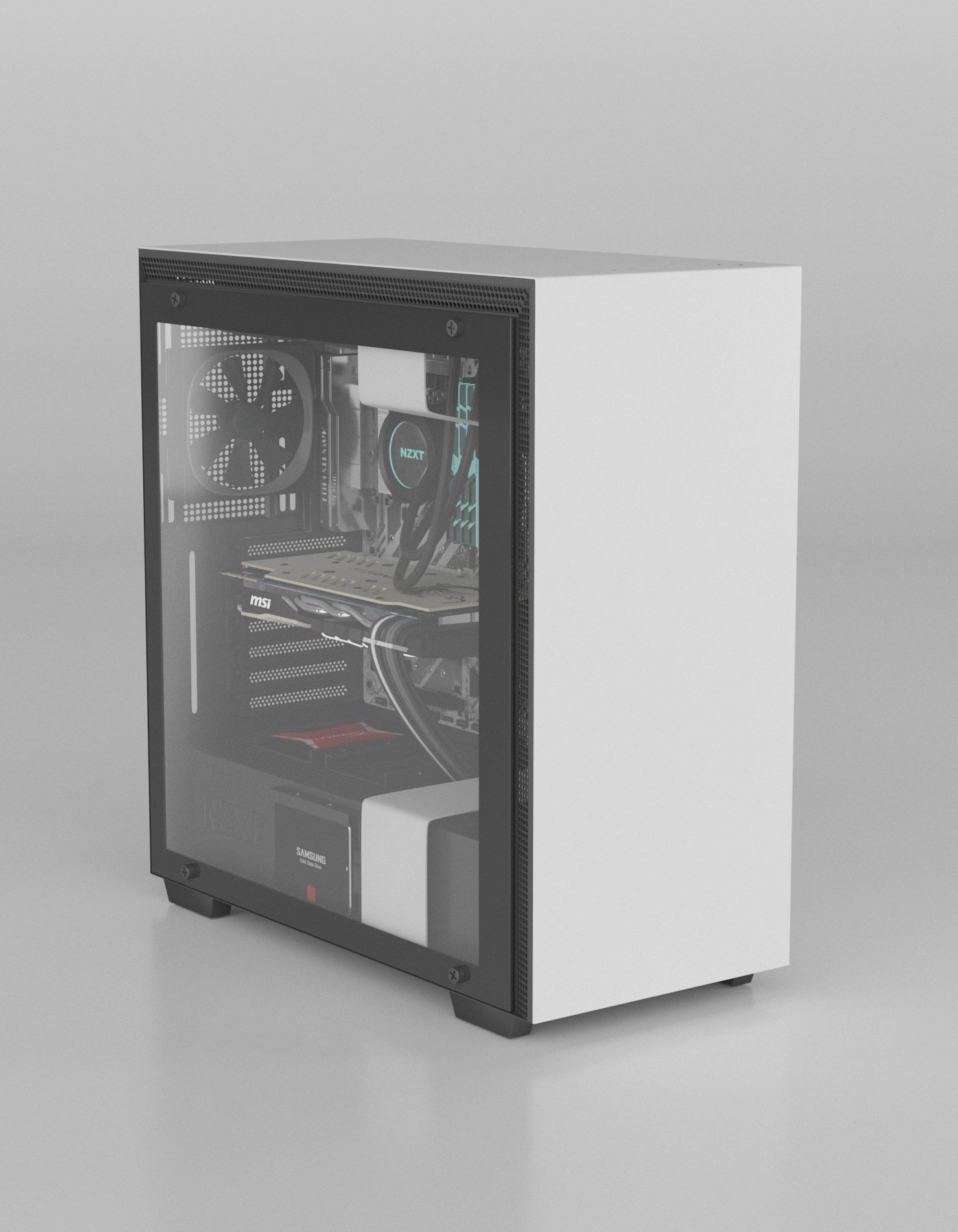 NZXT H700 i PC desktop  3D model_2