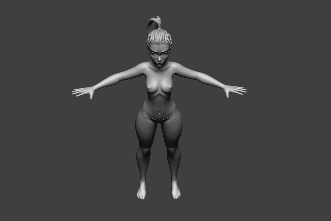 Stylized Female Optimize 3D model_7