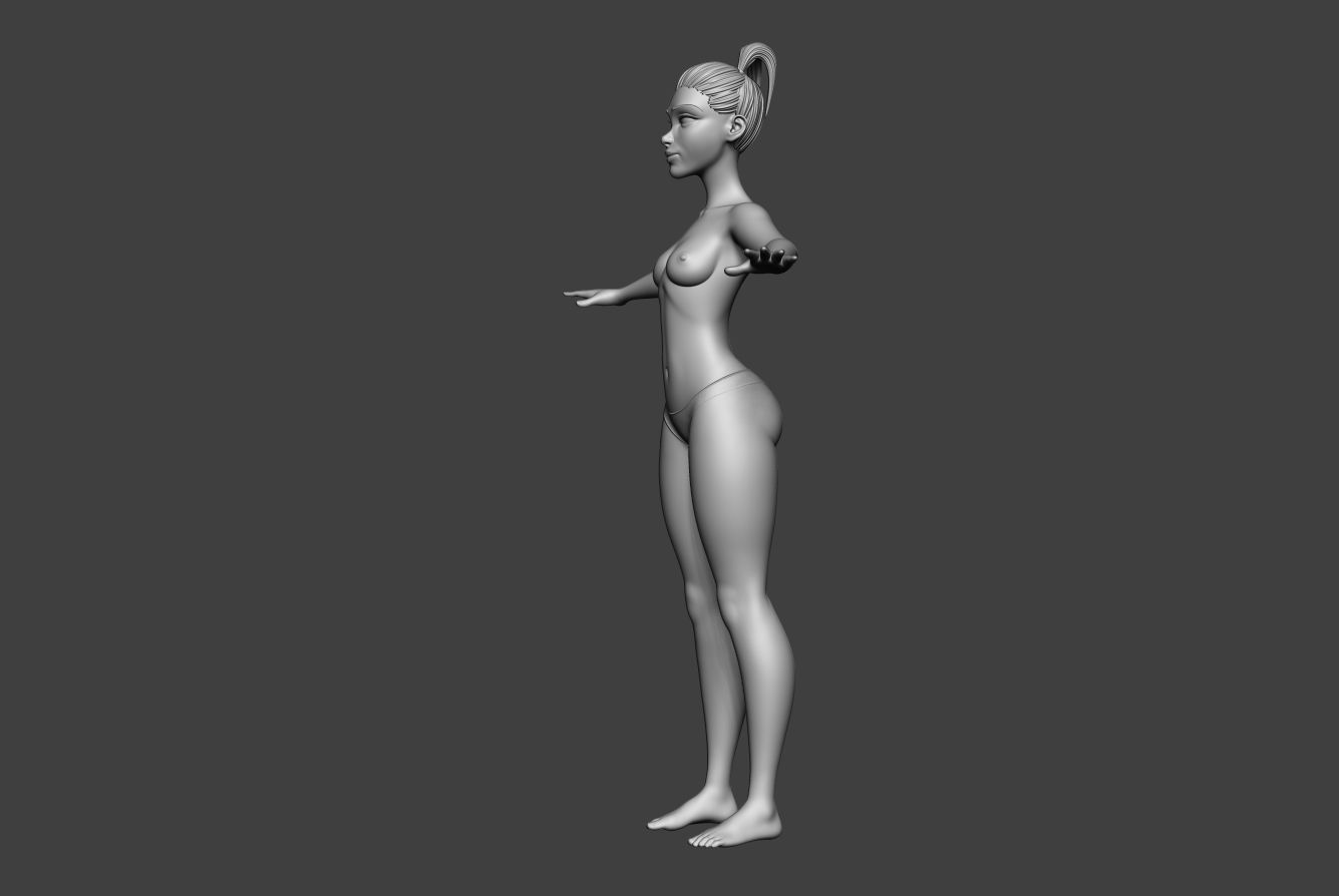 Stylized Female Optimize 3D model_2