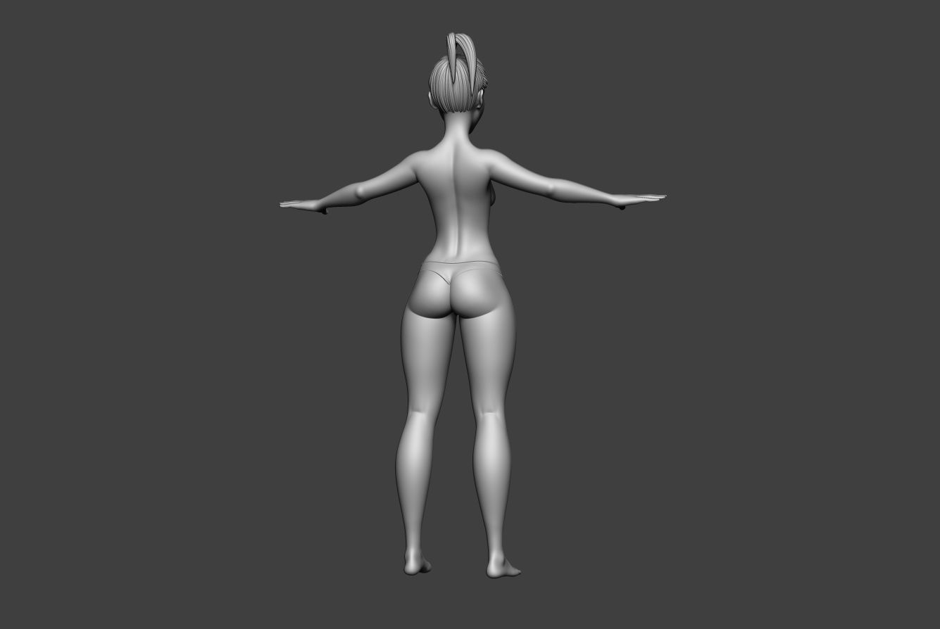 Stylized Female Optimize 3D model_4