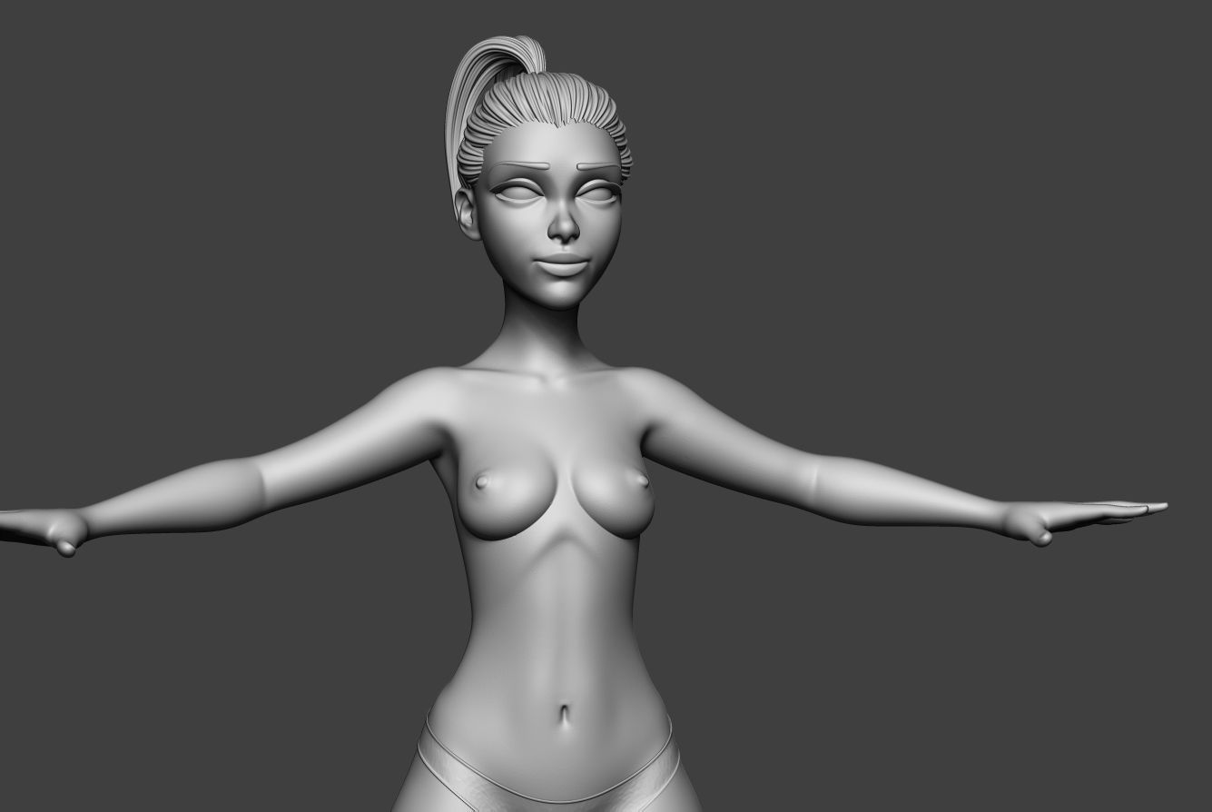 Stylized Female Optimize 3D model_5